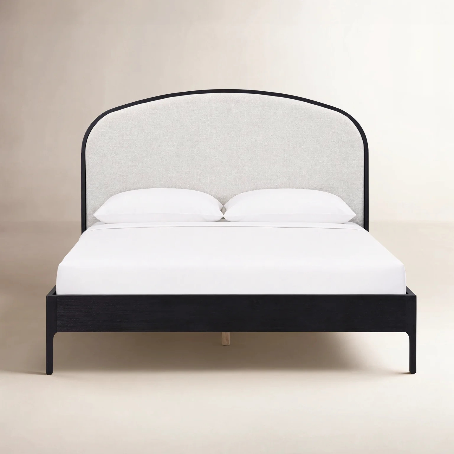 Seabrook Linen Upholstered Oak Bed | Birch Lane