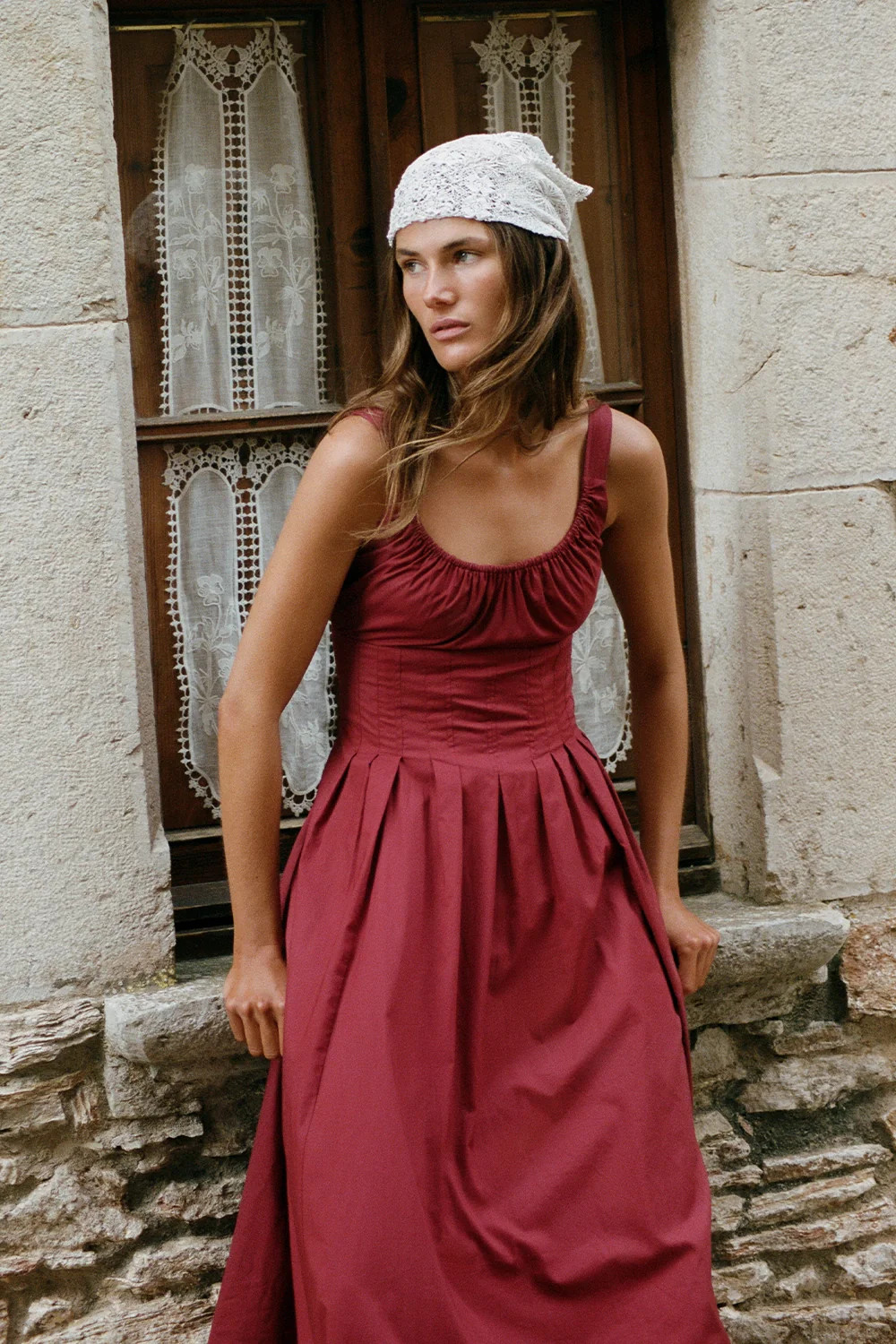 Rosalina Midi Dress Porto Red | Faithfull (AU)