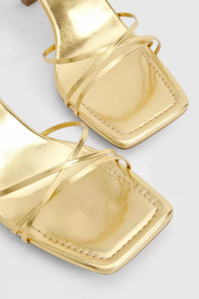 Low Skinny Strap Wrap Up Heels | Boohoo.com (UK & IE)