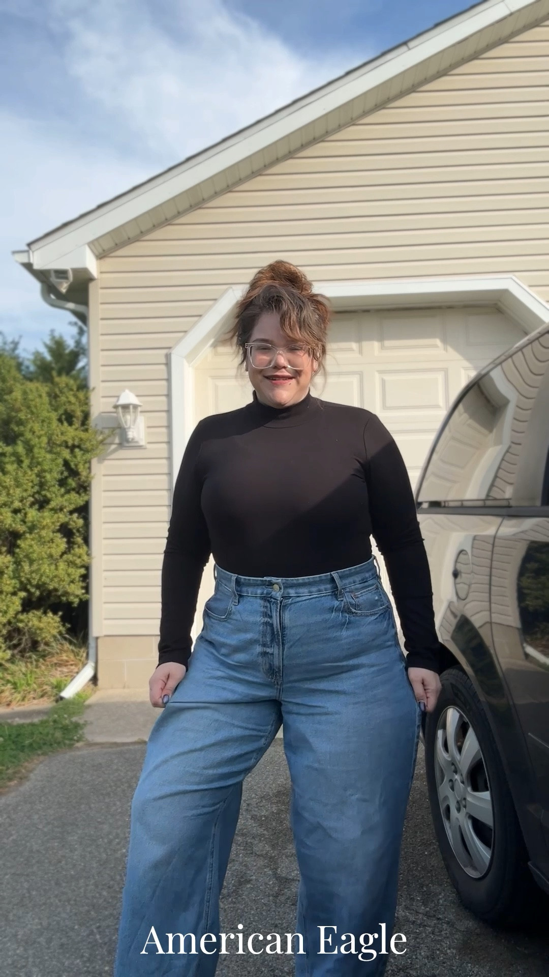 These are another favorite pair of @American Eagle Outfitters I love how wide and baggy they are! I sized up to get this perfect effect 

#americaneagle #jeans #curvy #midsize

#LTKSaleAlert #LTKgrwm #LTKMidsize