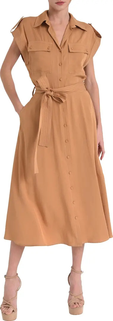 CIEBON Josette Belted Cap Sleeve Shirtdress | Nordstrom | Nordstrom