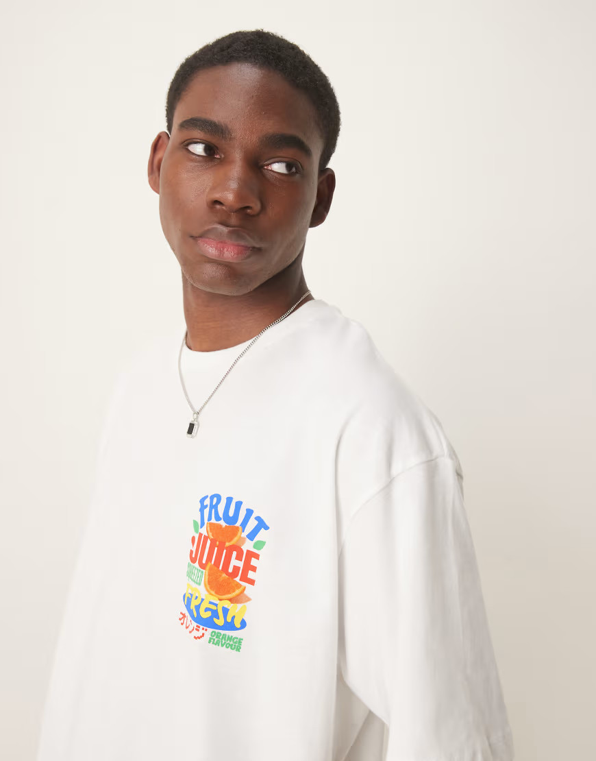 ASOS DESIGN oversized t-shirt with high summer graphic in white | ASOS (Global)