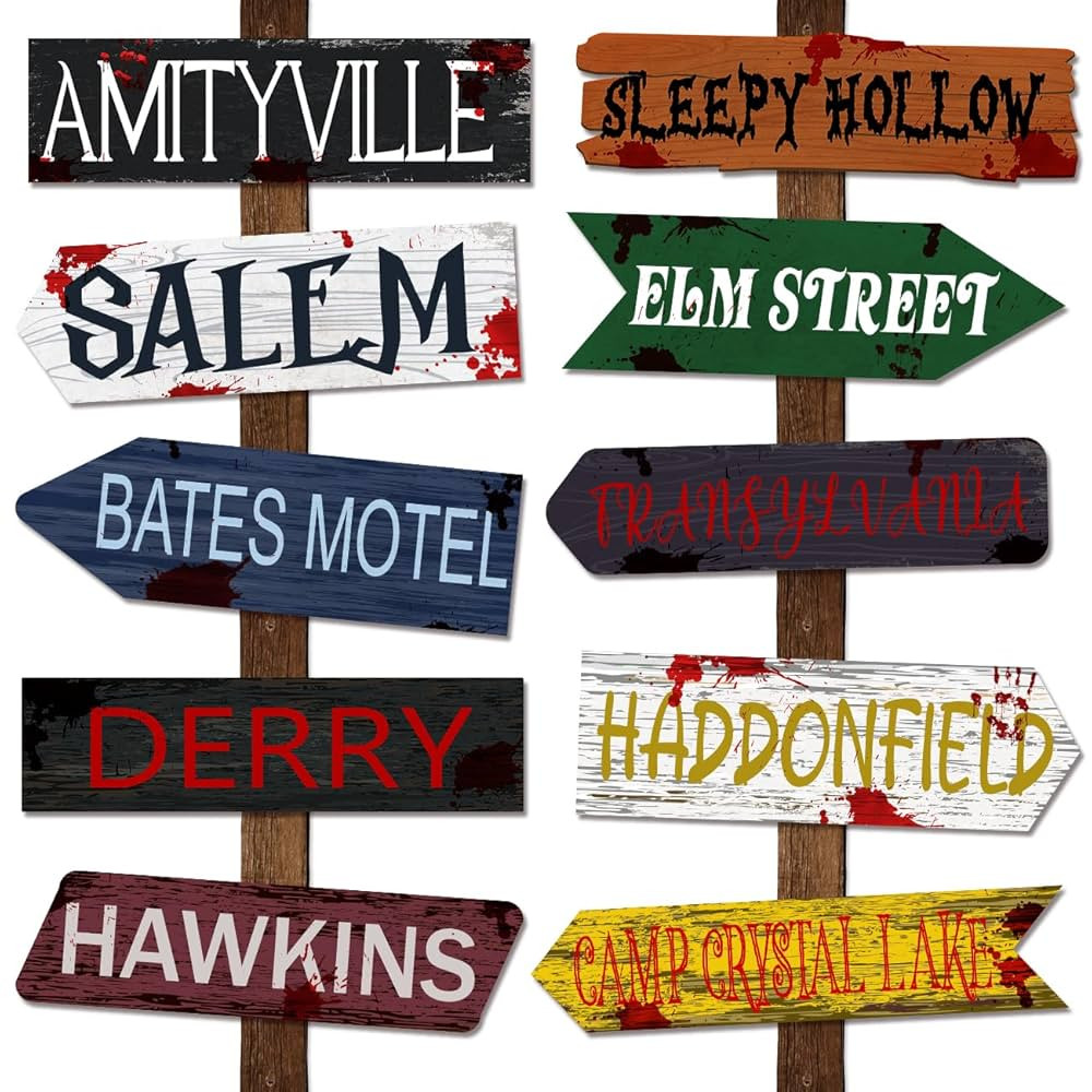 Haimimall Halloween Decorations Outdoor Halloween Yard Signs 20Pcs Halloween Horror Movie Arrow Y... | Amazon (US)