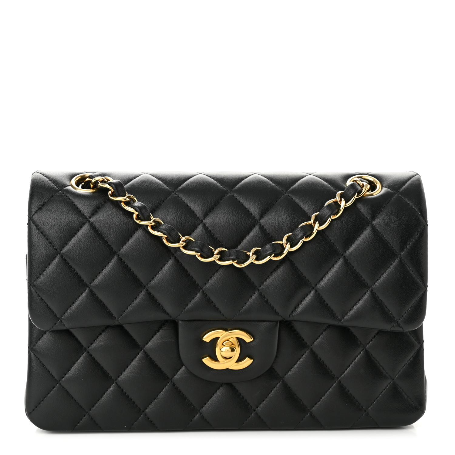Lambskin Quilted Small Double Flap Black | FASHIONPHILE (US)