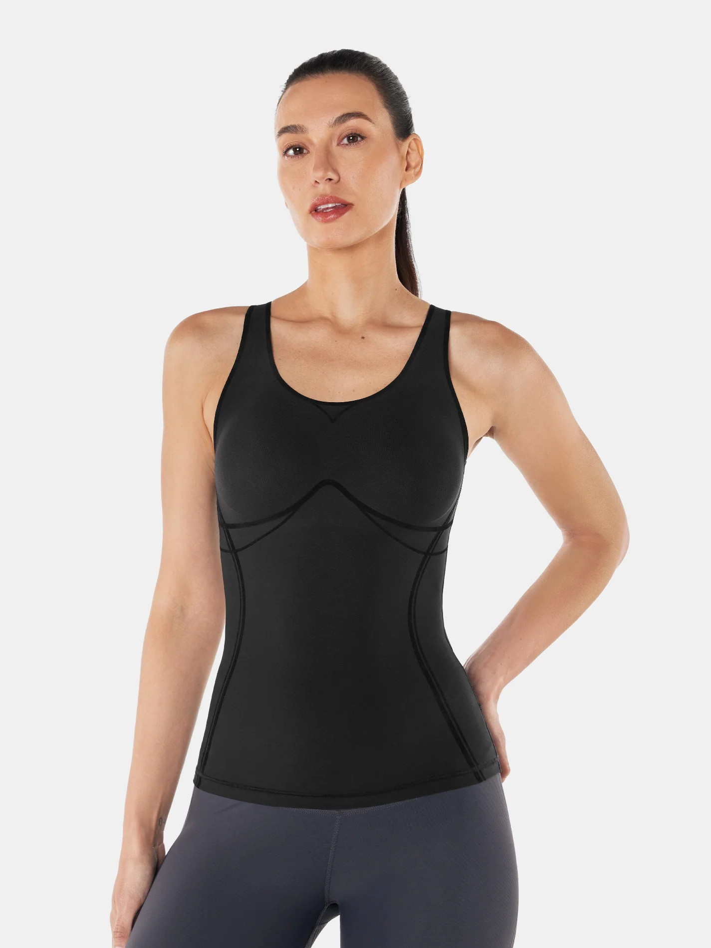 Body Sculpt Long Bra Tank - Black / L | Fanka INT