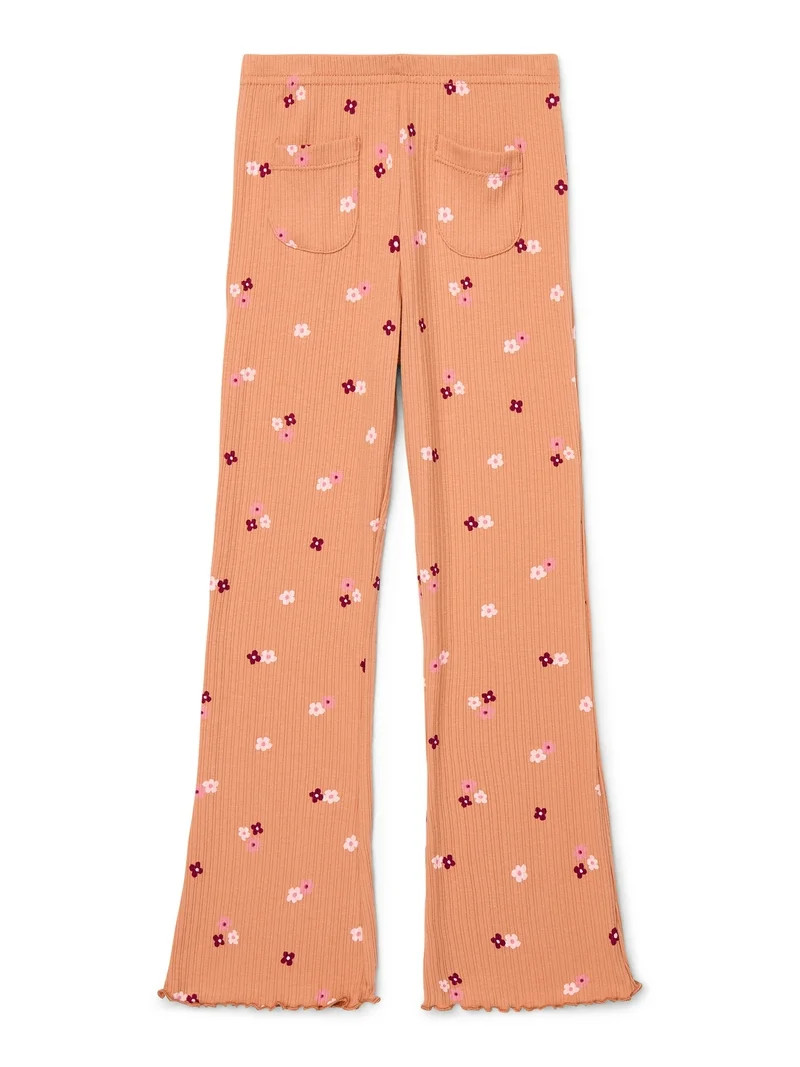 Wonder Nation Little Girls Flare Leggings with Front Patch Pockets, Sizes 4-10 | Walmart (US)