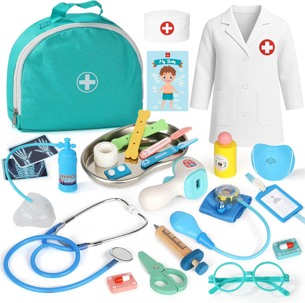 Lehoo Castle Doctor Kit for Toddlers 3-5, Kids Doctors Play Set, Pretend Play with Doctor Costume... | Amazon (US)