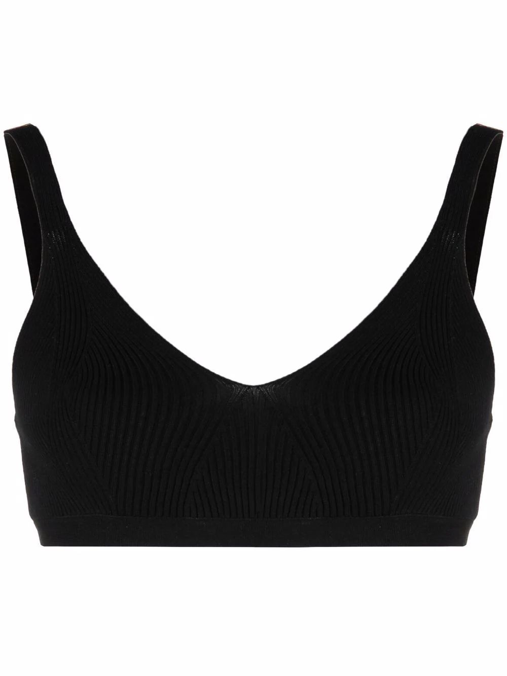 ribbed-knit cropped bra | Farfetch (US)