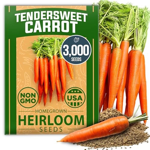 HOME GROWN Tendersweet Carrots Seeds 3000+ Heirloom Non-GMO Seeds for Planting, High Germination, Sweetest Coreless Root Vegetable, Crunchy Summer Garden (Daucus carota subsp. sativus) | Amazon (US)