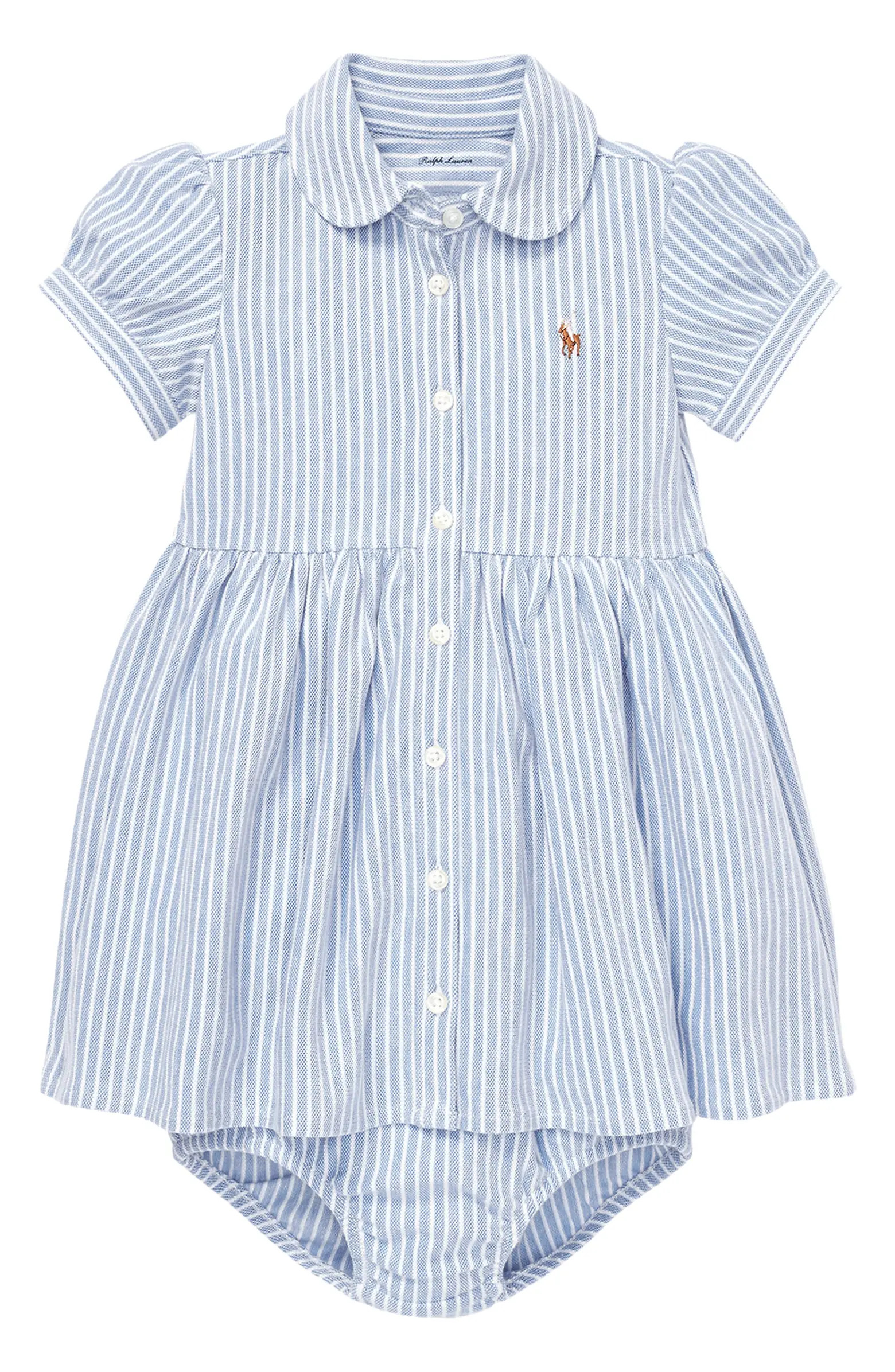 Oxford Stripe Piqué Dress & Bloomers | Nordstrom