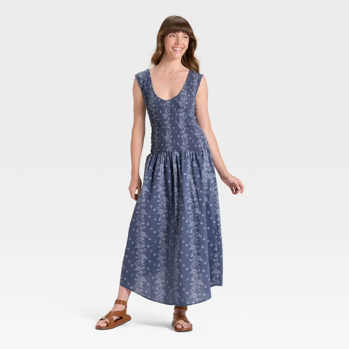 Women's Smocked Midi A-Line Dress - Universal Thread™ | Target