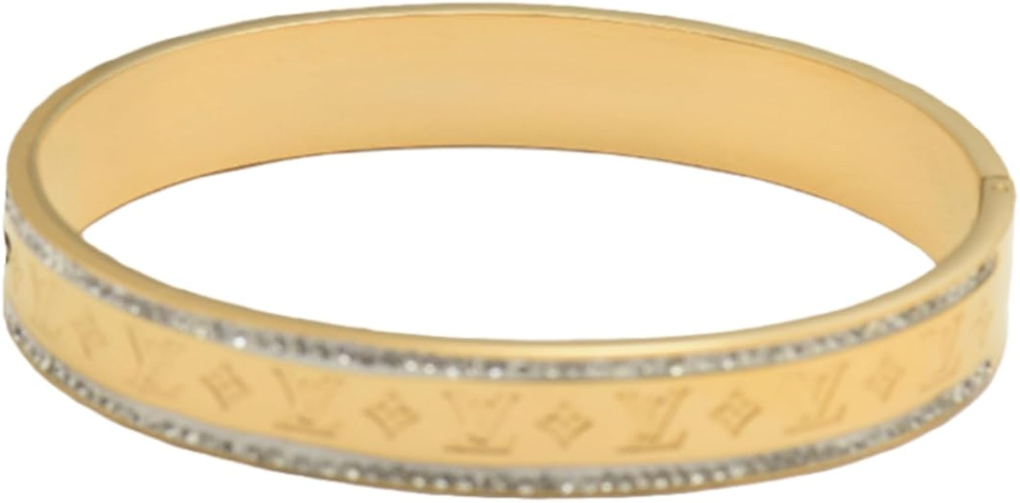 Classic Love Cuff Bangle for Women,14K Gold Plated Cubic Zirconia Tennis Bracelet, Wedding Birthd... | Amazon (US)