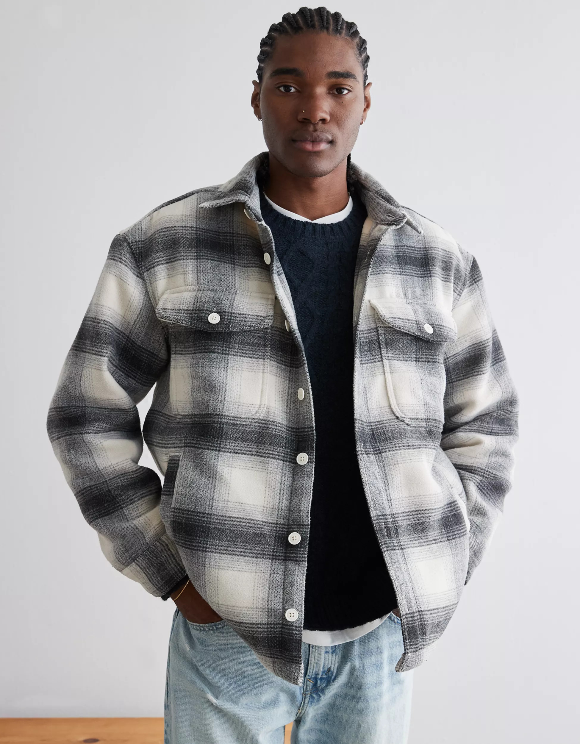 AE Super Soft Plaid Shirt Jacket | American Eagle Outfitters (US & CA)