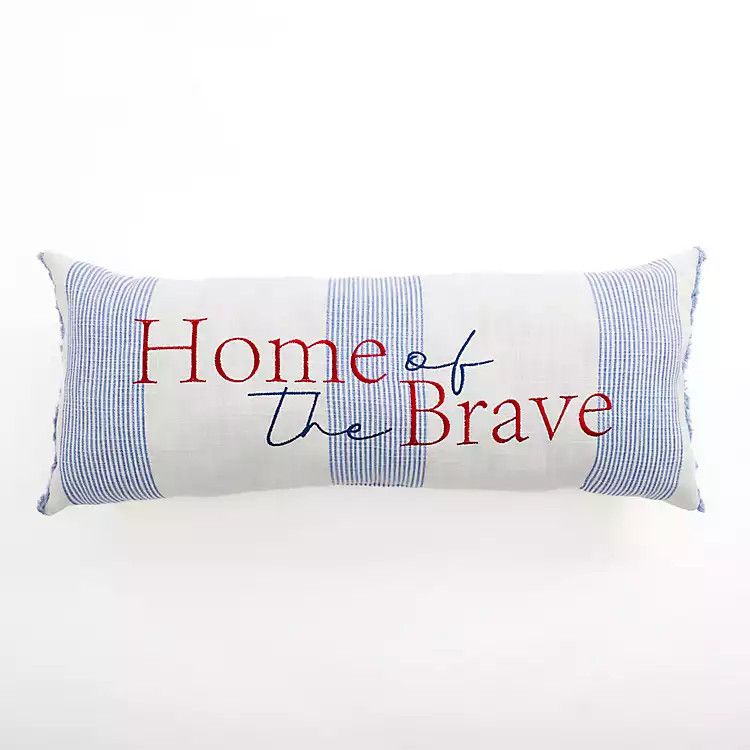 Home of the Brave Striped Lumbar Pillow | Kirkland's Home