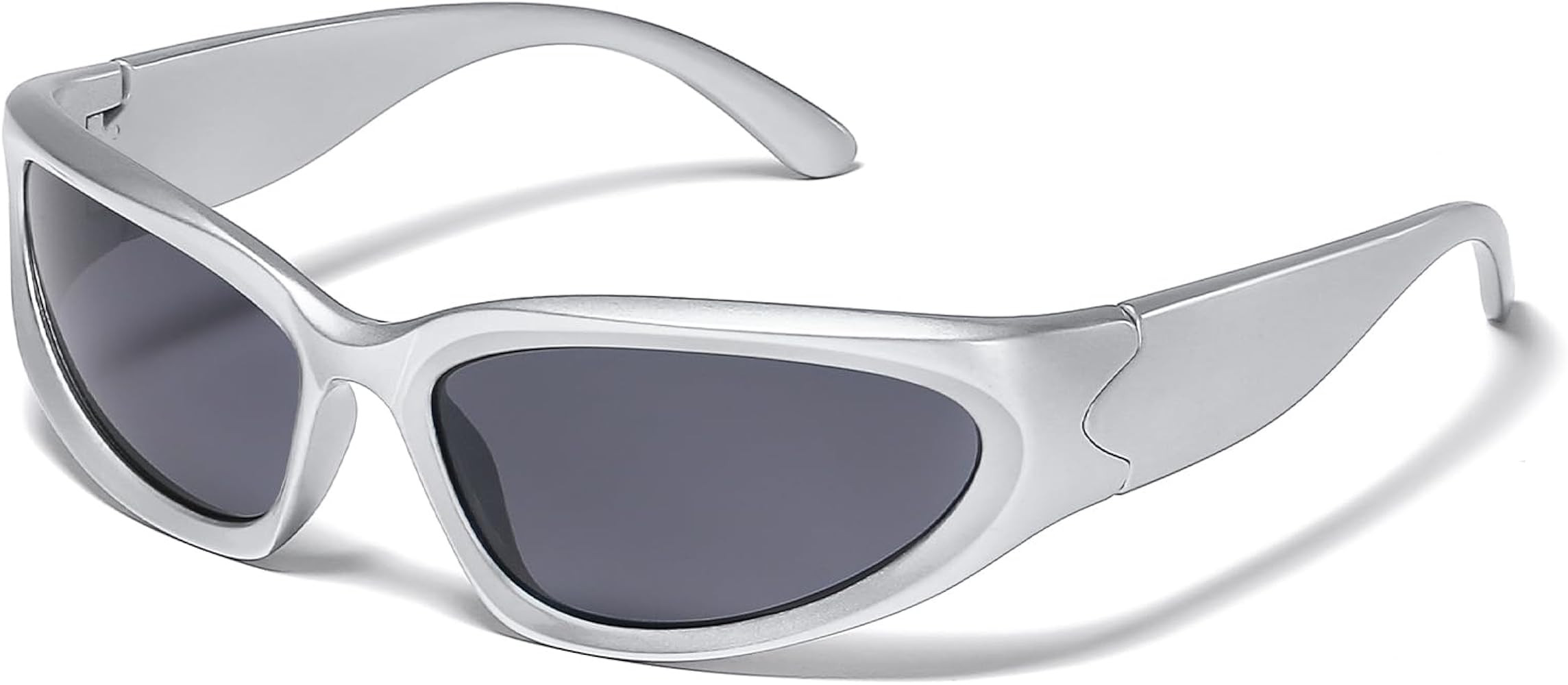 JASPIN Y2K Wrap Around Sunglasses for Women Men Sliver Oval Fashion Trendy Sport Shades UV400 Eye... | Amazon (US)