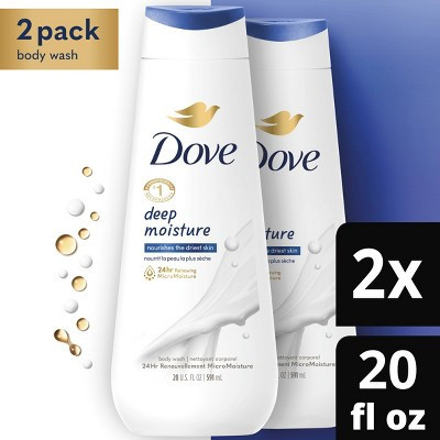 Dove Deep Moisture Nourishes the Driest Skin Body Wash - 20 fl oz/2pk | Target