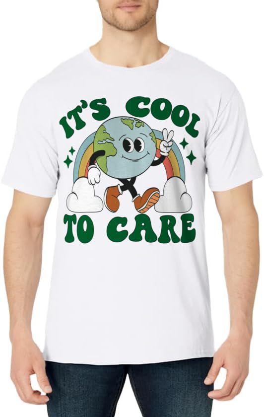 It's Cool To Care Earth Day Groovy 70s Retro Trendy Cute T-Shirt | Amazon (US)