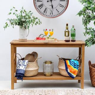 Cambridge Casual Chester Natural Teak Rectangular Outdoor Side Table 350275-TW-XX-XX-XX - The Hom... | The Home Depot