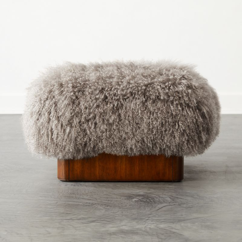 Pelosa Sheepskin Ottoman + Reviews | CB2 | CB2