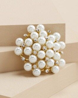 Faux Pearl & Rhinestone Pin | Chico's