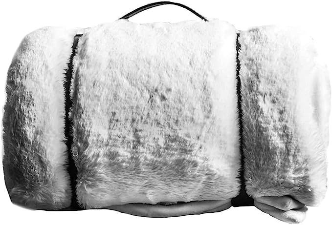 Mon Chateau Luxury Collection Oversized Ultra Plush Faux Fur Throw Blanket, White, 60 x 70 | Amazon (US)