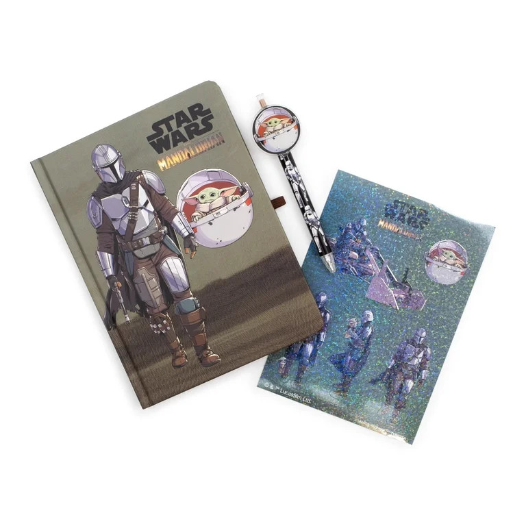 CultureFly Star Wars The Mandalorian Grogu Notebook Set with Pen and Holographic Sticker Sheet 16... | Walmart (US)