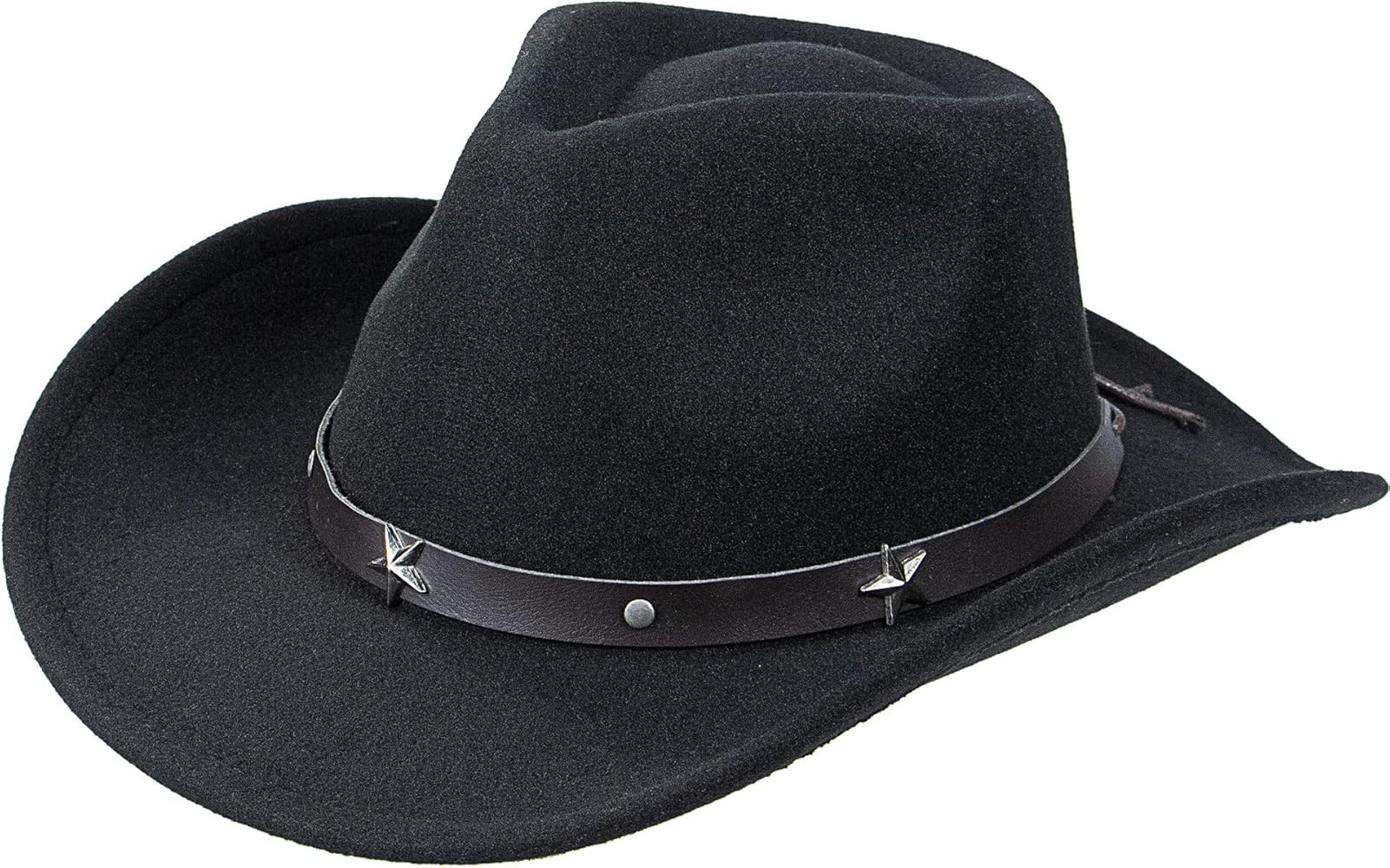 INOGIH Women Girls Western Cowboy Cowgirl Hat with Buckle Belt Felt Fedora Hat | Amazon (US)
