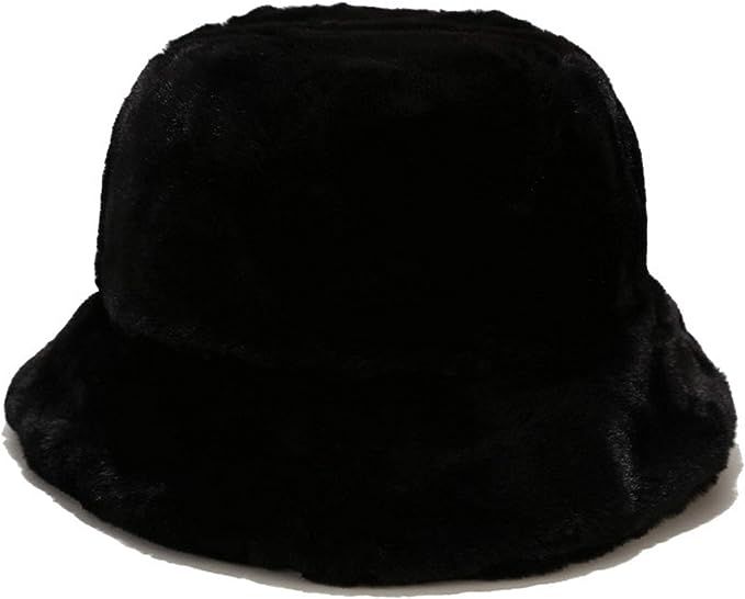 OCTEEN Fluffy Faux Fur Bucket Hat Winter Warm Hat for Women Men | Amazon (US)