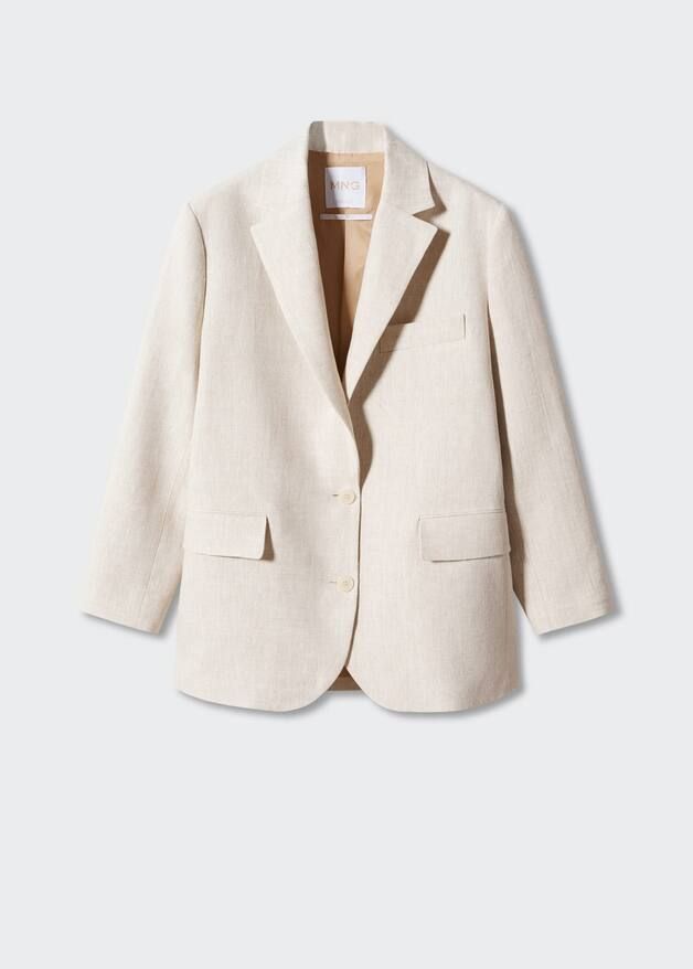 Linen oversized blazer | MANGO (US)