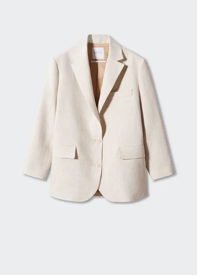 Linen oversized blazer | MANGO (US)