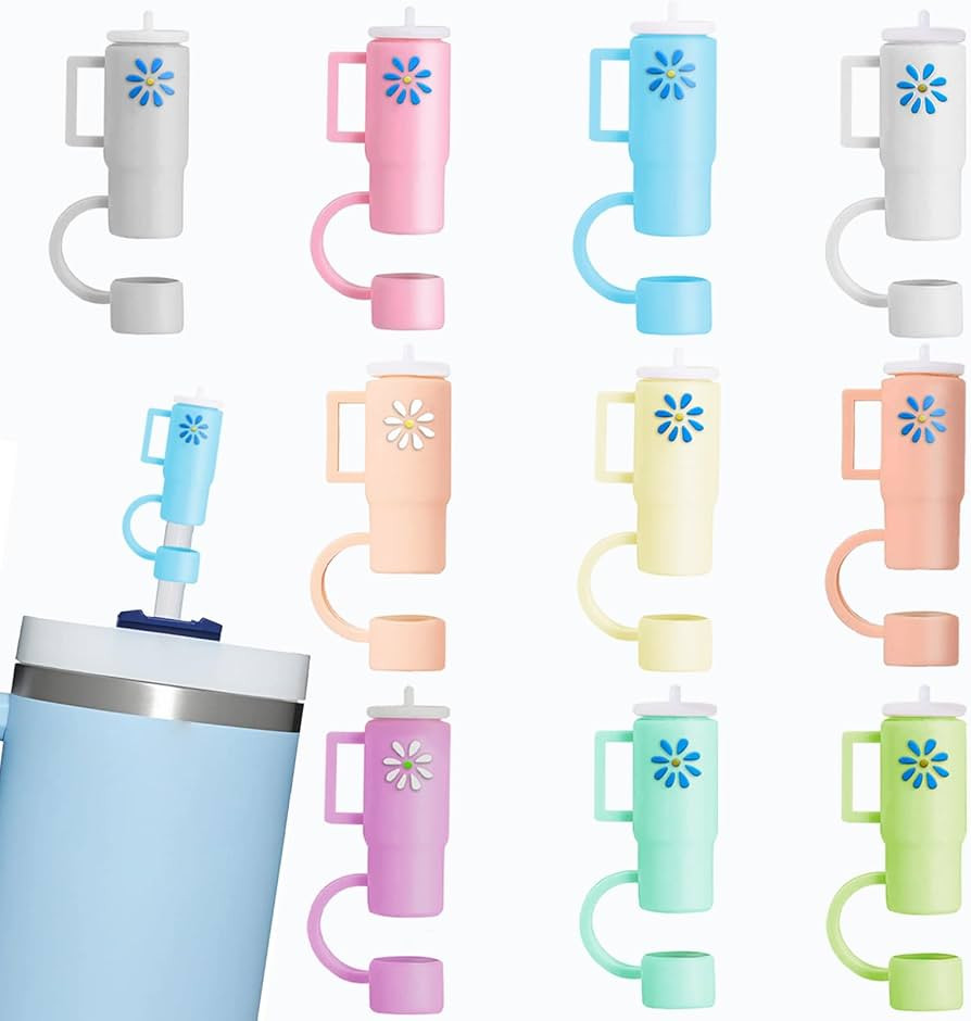 10PCS Cups Straw Topper Fitting for Stanley Straw Covers, Silicone Straw Covers Cap for All 9-10m... | Amazon (US)