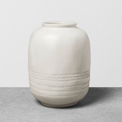 Vase Etched Stoneware - White - Hearth & Hand™ with Magnolia | Target