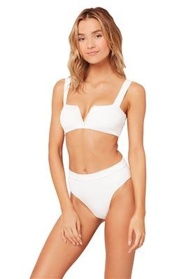Frenchi Ribbed Cheeky High Waist Bikini Bottom | Everything But Water