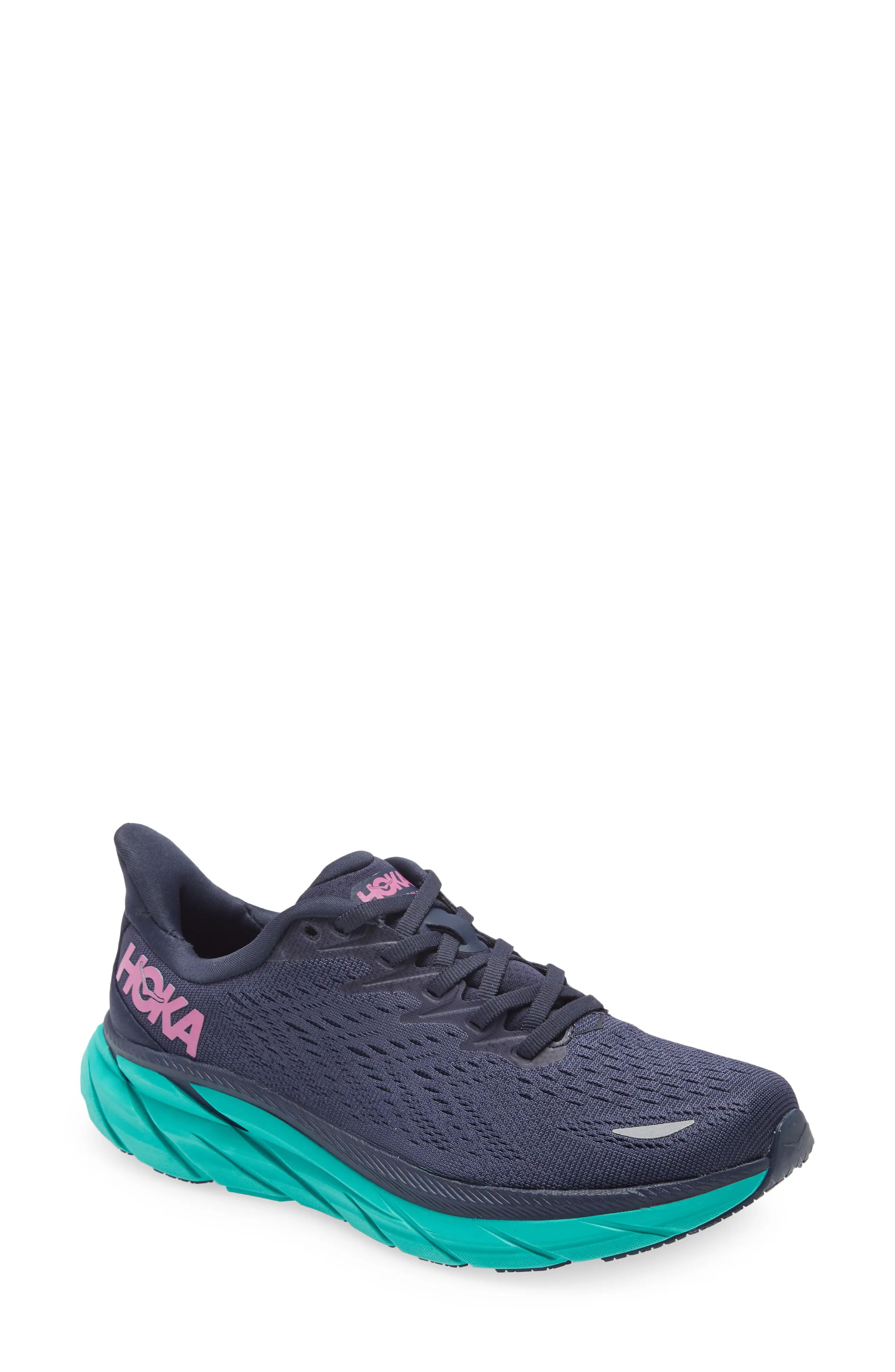 HOKA ONE ONE Clifton 8 Running Shoe in Outerspace/Atlantis at Nordstrom | Nordstrom