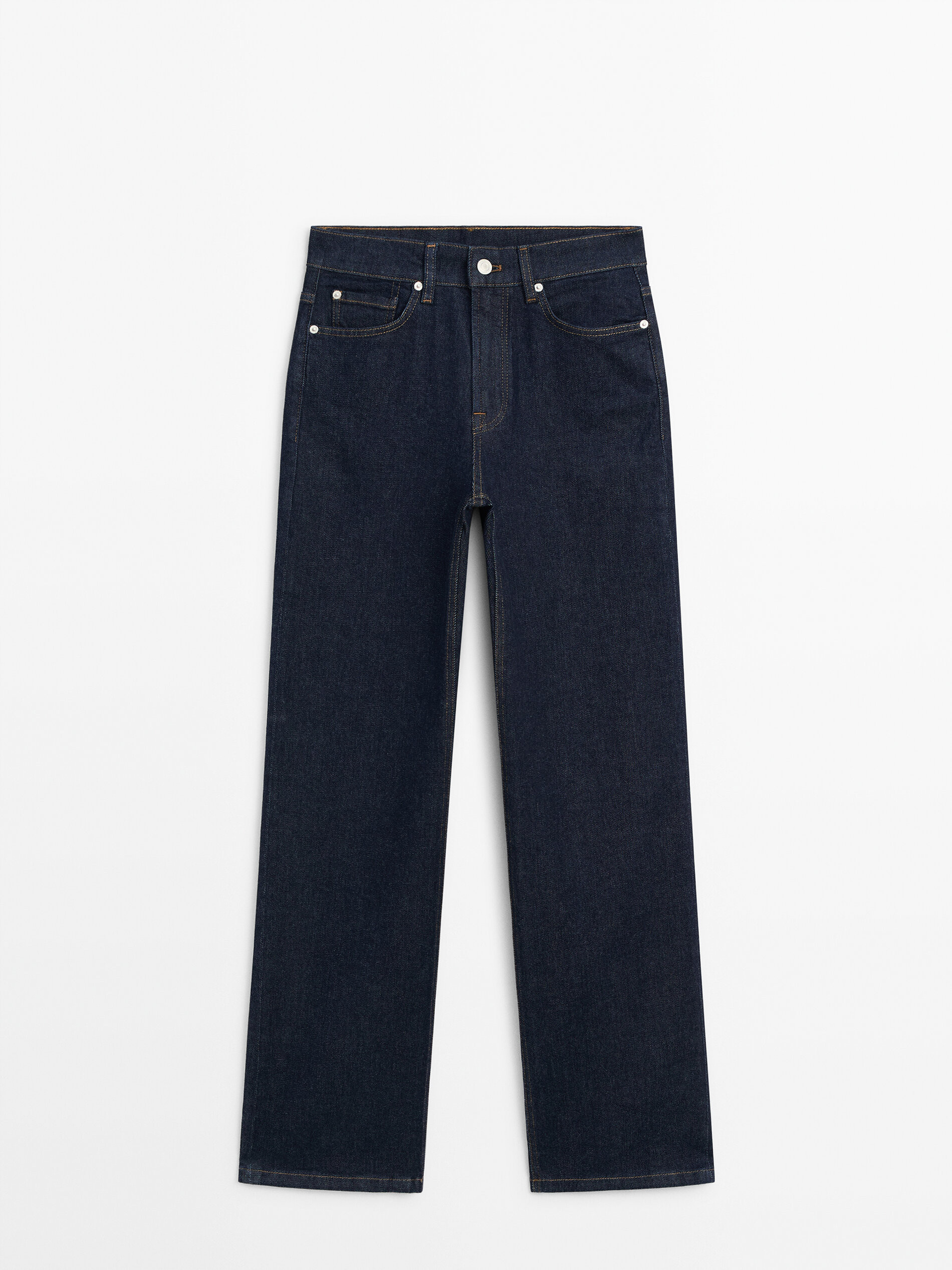 High-waist straight-leg comfort jeans | Massimo Dutti US