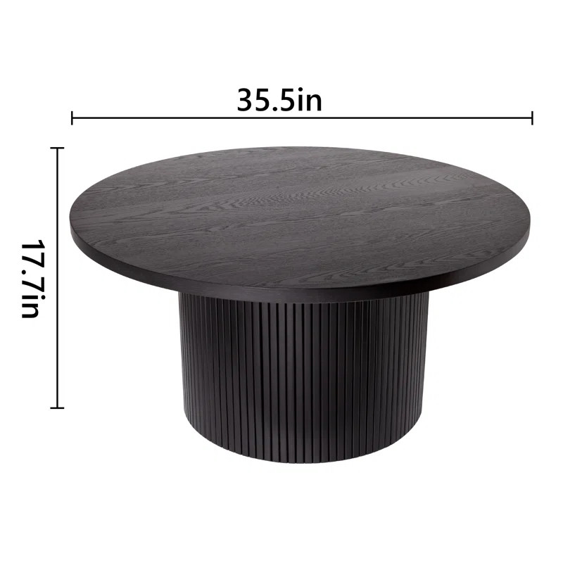 Charleily Pedestal Wood Round Coffee Table | Wayfair North America