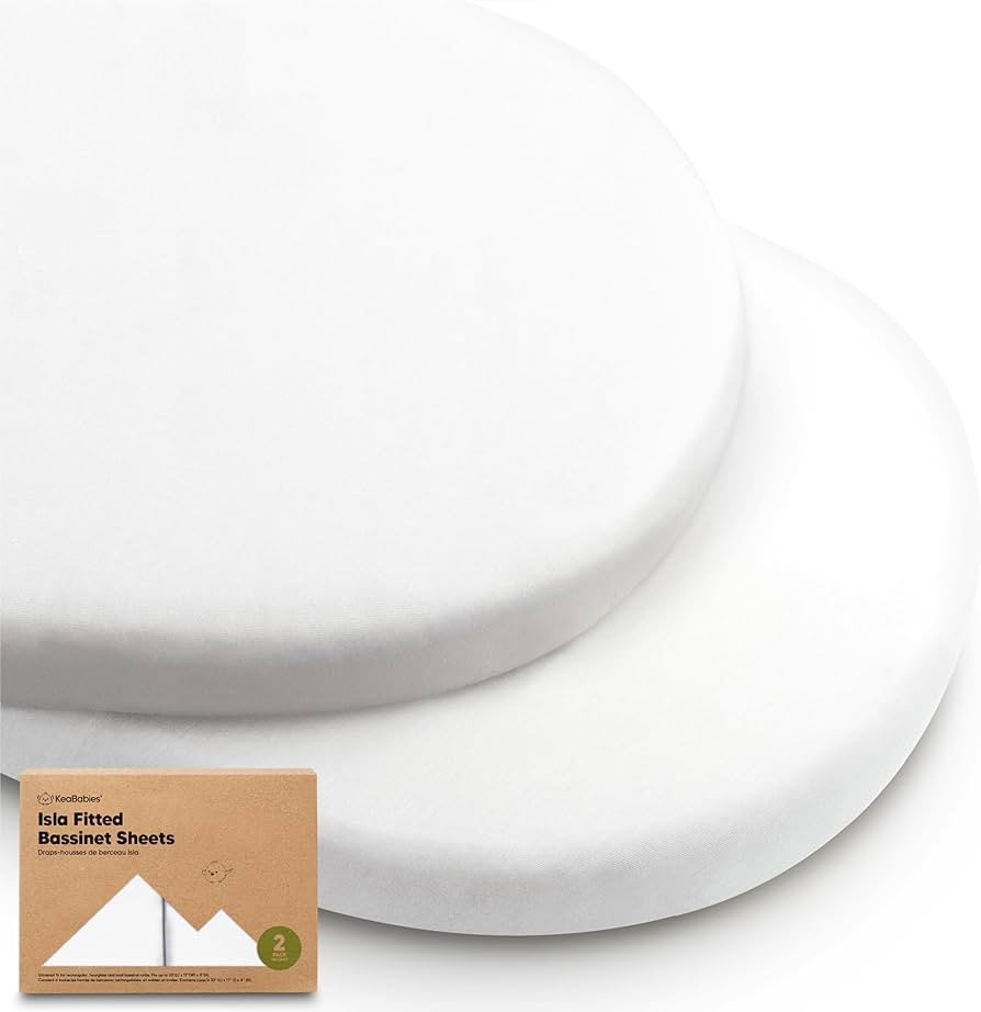 2-Pack Baby Bassinet Sheets Girl, Boy - 33x17 Viscose Derived from Bamboo Bedside Mattress Fitted... | Amazon (US)
