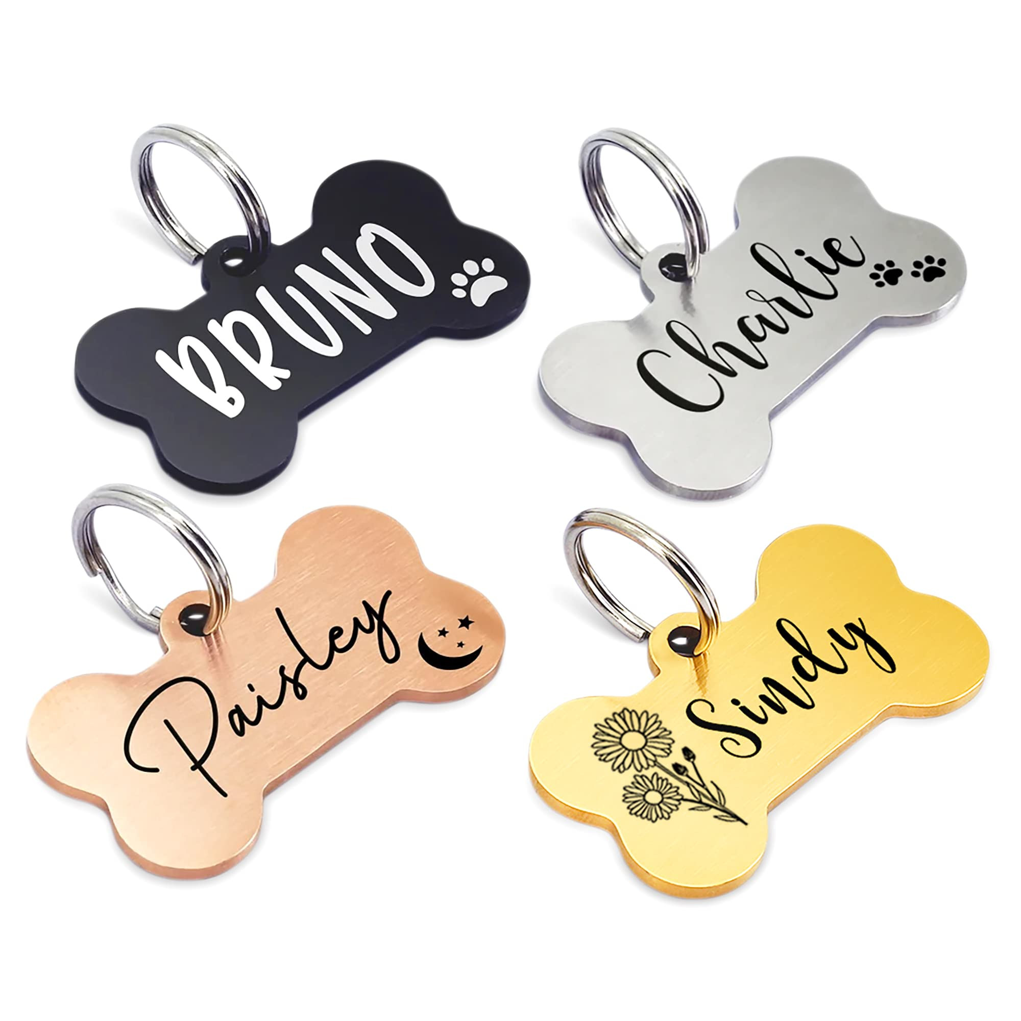 Ultra Joys Personalized Dog Tags for Pets - Durable Stainless Steel Customizable Dog Cat ID Tags ... | Amazon (US)