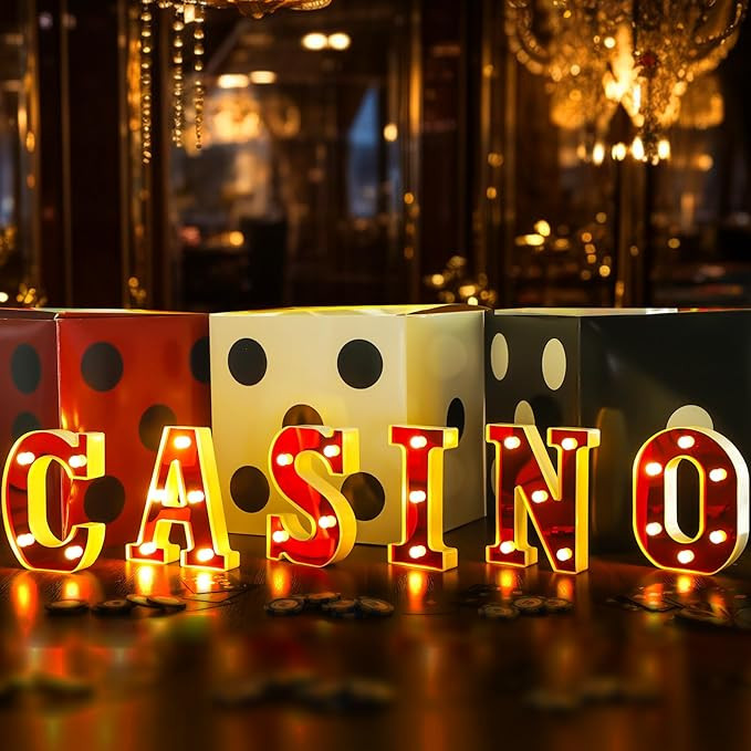Casino Light up Letters Sign Party Decorations Battery Powered Marquee Lighted Sign LED Alphabet ... | Amazon (US)