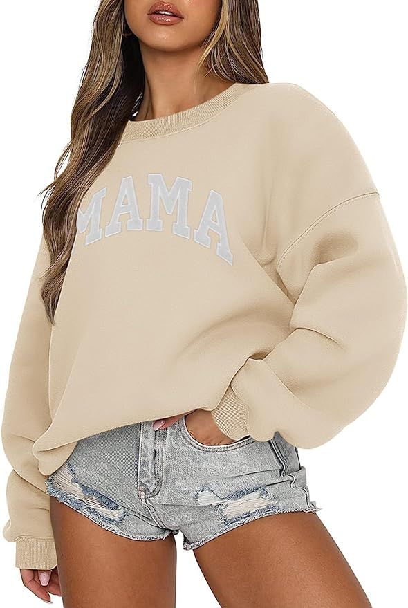 LOMON Crewneck Sweatshirt for Women Casual Oversized Pullover Hoodies Long Sleeve Fleece Tops Swe... | Amazon (US)
