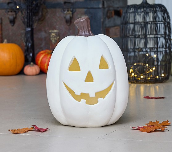 Light-Up Paper Mache Pumpkin | Pottery Barn Kids