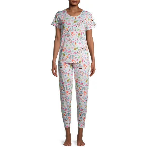 Secret Treasure’s Women’s Graphic Print Pajama Set, 2-Piece | Walmart (US)