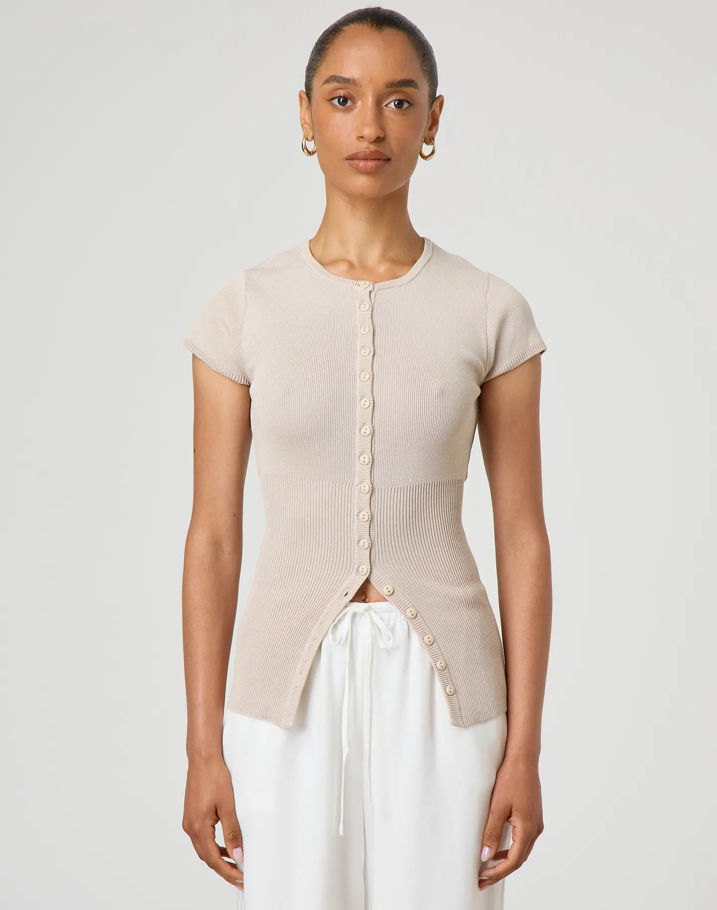 Short Sleeve Rib Top | Glassons (Australia)