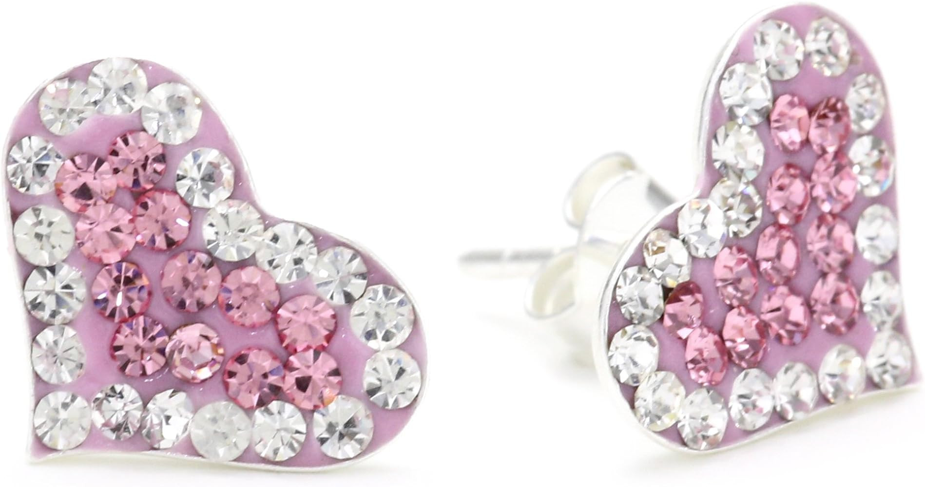 Betsey Johnson Pink Pave Heart Stud Earrings | Amazon (US)
