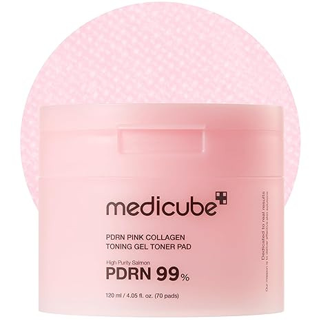 medicube Salmon DNA PDRN Pink Collagen Jelly Pad | Korean Gel Toner Pads with Niacinamide, Madeca... | Amazon (US)