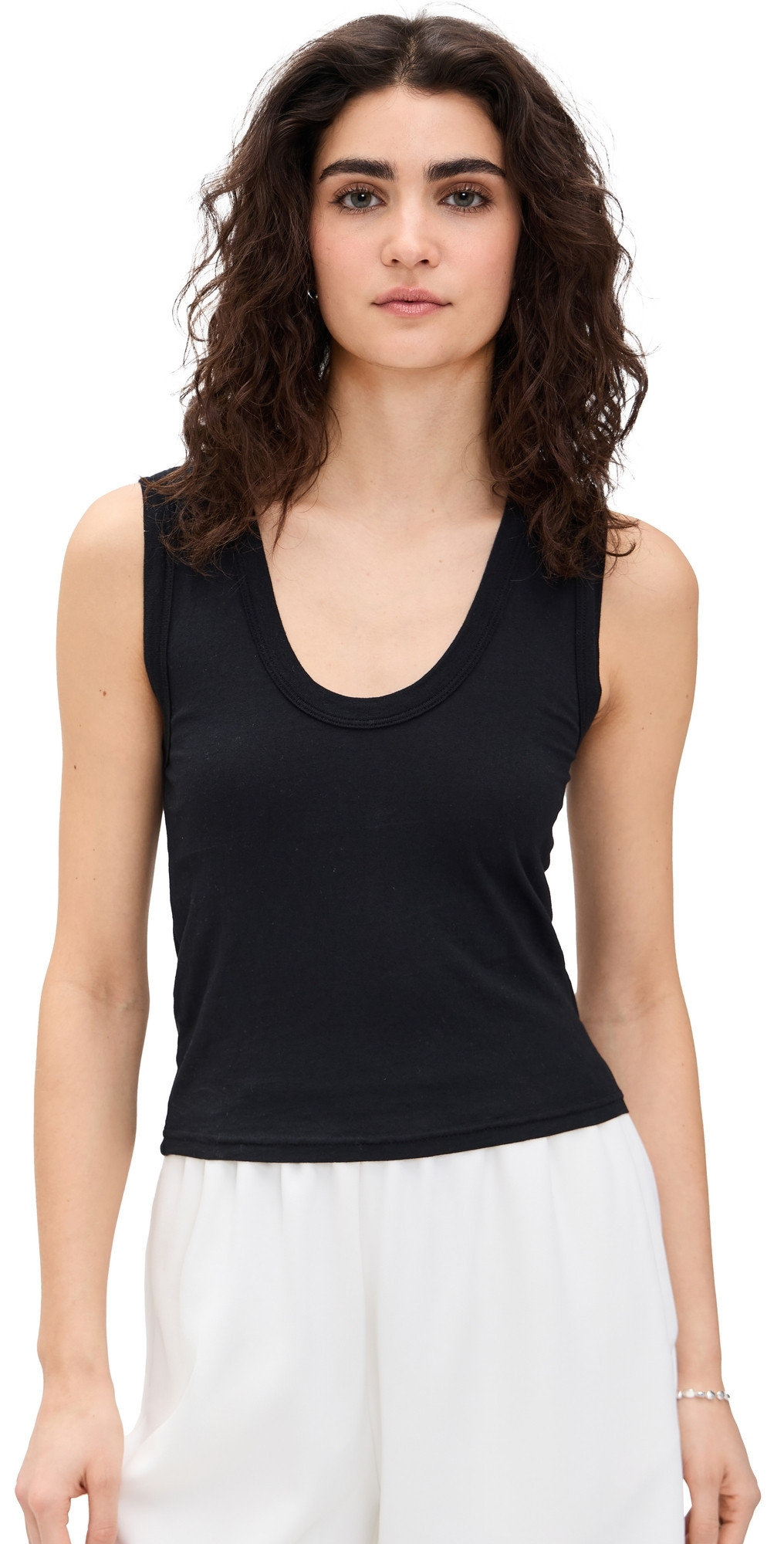 perfectwhitetee Scoop Tank True Black S | Shopbop