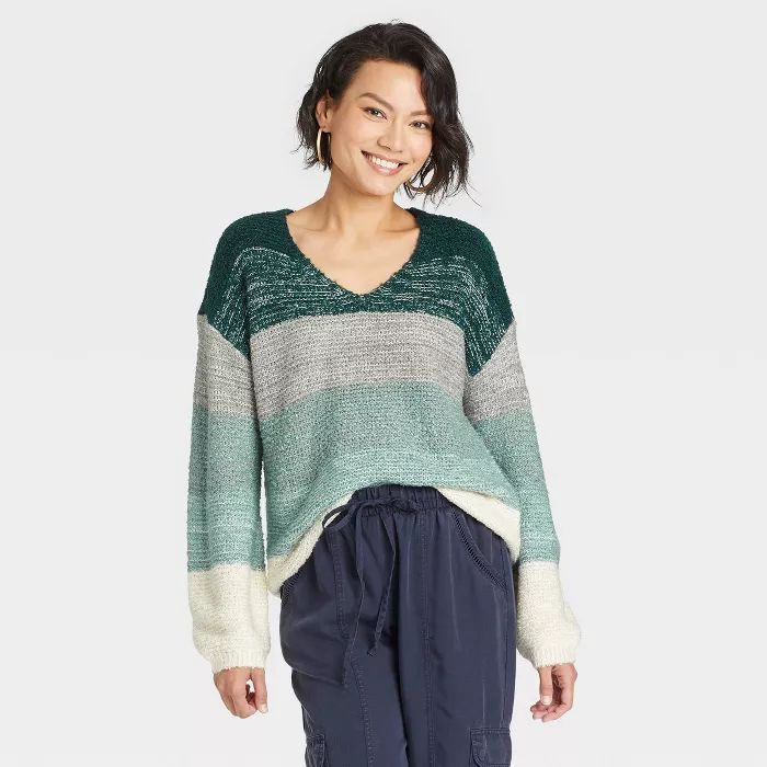 Women's V-Neck Pullover Sweater - Knox Rose™ Teal | Target