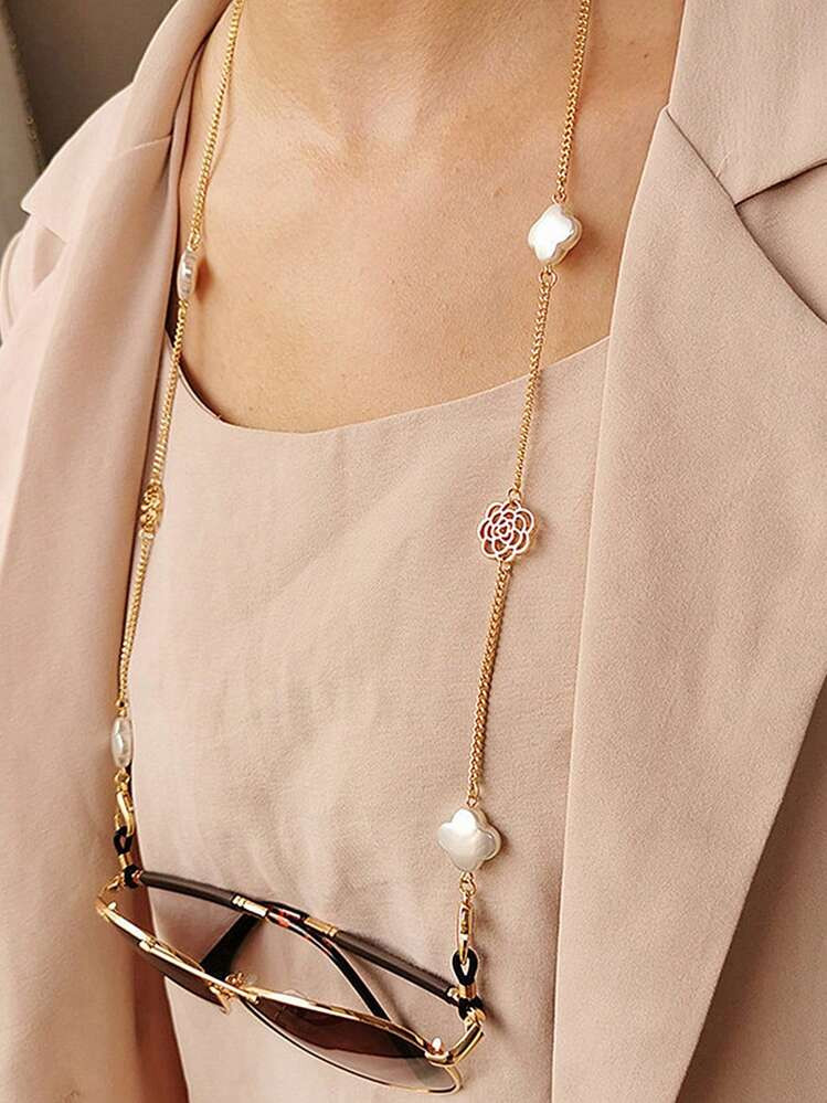 1 Corrente Multiuso Fashion Com Decoração De Camélia Para Óculos | SHEIN