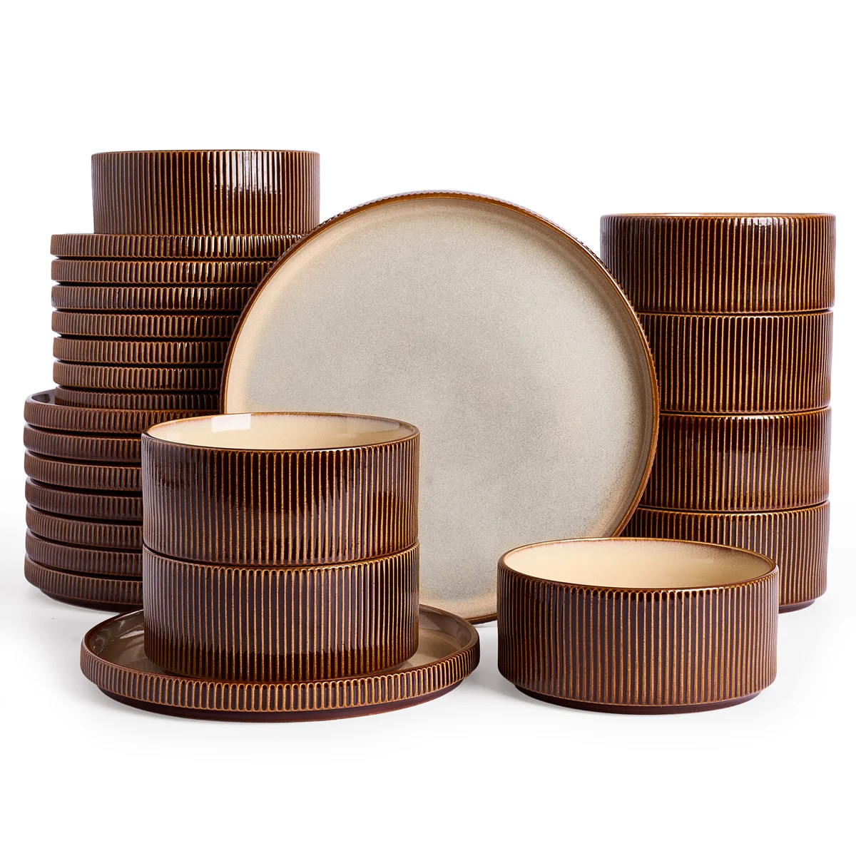 24-Piece Stoneware Dinnerware Set, Microwave & Dishwasher Safe - Service for 8 | Wayfair North America