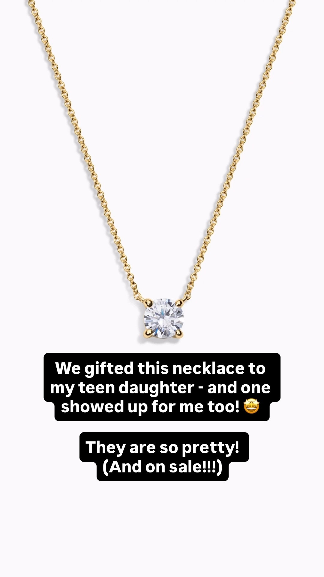 I was so excited to see this necklace show up for me on Christmas - especially after we got one for our oldest daughter. 

We were both wearing them this morning and commenting how pretty they are - plus, it’s on sale right now!

#LTKSaleAlert #LTKFindsUnder100